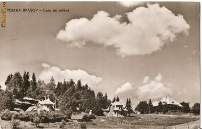 CPI (B581) POIANA BRASOV, CASE DE ODIHNA, EDITURA MERIDIANE, CPCS, CIRCULATA, 28.08.1961, STAMPILE, TIMBRU foto
