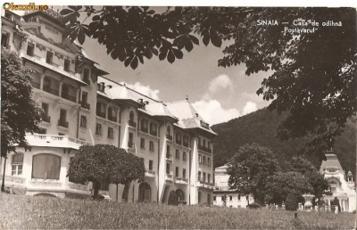CPI (B566) SINAIA, CASA DE ODIHNA POSTAVARUL, EDITURA CPCS, CIRCULATA, 1961, STAMPILE, TIMBRU FILATELIC foto