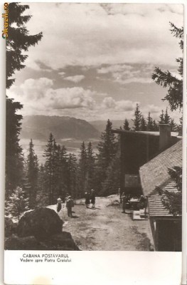 CPI (B561) CABANA POSTAVARUL, VEDERE SPRE PIATRA CRAIULUI, EDITURA CPCS, CIRCULATA, 1960, STAMPILE, TIMBRU FILATELIC foto