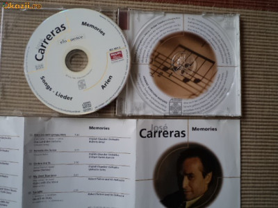 Jose Carreras memories songs arien lieder cd disc muzica clasica opera arii VG+ foto