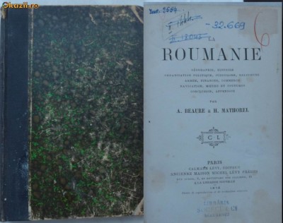 Beaure , Mathorel , Romania ,istoria ,politica , religia , armata , Paris , 1878 foto
