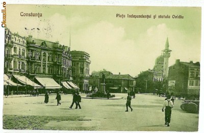 177 - CONSTANTA, Piata independetei - old postcard - used - 1929 foto
