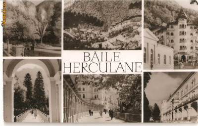 CPI (B617) BAILE HERCULANE, MOZAIC, EDITURA MERIDIANE, CPCS, CIRCULATA, 1964, STAMPILE, TIMBRU FILATELIC foto