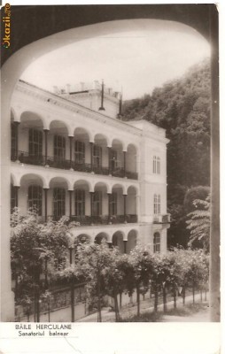 CPI (B614) BAILE HERCULANE, SANATORIUL BALNEAR, EDITURA MERIDIANE, CPCS, CIRCULATA, 1964, STAMPILE, TIMBRU FILATELIC foto