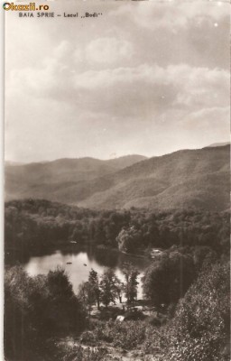 CPI (B633) BAIA SPRIE - LACUL BODI, EDITURA MERIDIANE, CPCS, CIRCULATA, 1963, STAMPILE, TIMBRE FILATELICE foto
