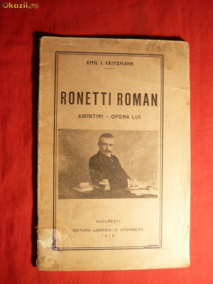 E.I.Critzmann - Ronetti Roman - Amintiri-Opera -ed.1915 foto