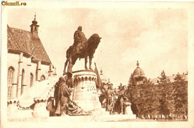 R-600 Romania, Cluj-Napoca, Statuia lui Matei Corvin, marca fixa, necirculata foto