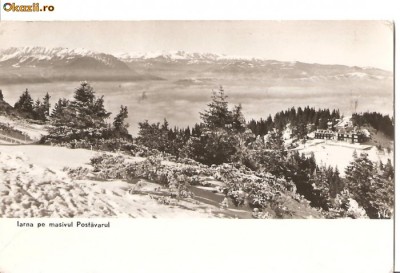 CPI (B663) IARNA PE MASIVUL POSTAVARUL, EDITURA MERIDIANE, CPCS, CIRCULATA, 1964, STAMPILE, TIMBRU FILATELIC foto