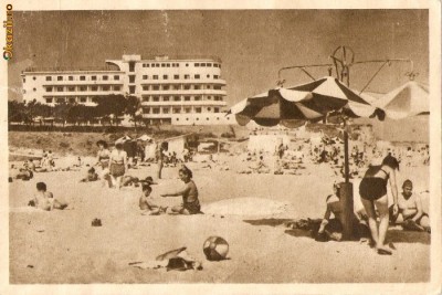 R-1426 Romania, RPR, Eforie, Pe plaja, circulata foto