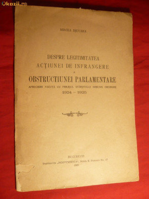 M.Djuvara -Legitimitatea Infrangerii Obstr. Parlam. - 1925 foto