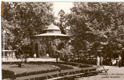 R-10101 Romania, RPR, Buzias, pavilionul apelor minerale, circulata foto