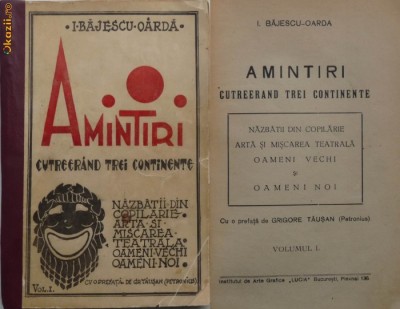 Bajescu Oarda , Amintiri ; Arta teatrala ; Oameni vechi si noi , 1938 , ed. 1 foto