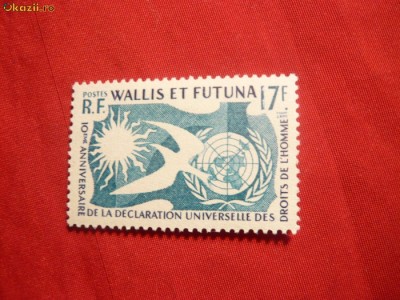 Serie -Declaratia Univ. a Dr. Omului 1958 Wallis si Futuna ,1v.sarn, foto