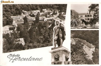CPI (B746) BAILE HERCULANE, EDITURA, CPCS, CIRCULATA, 14.09.1961, STAMPILE, TIMBRU foto