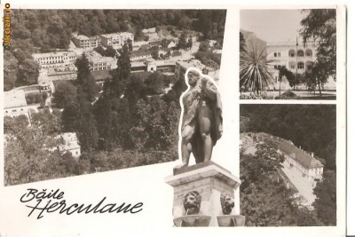 CPI (B745) BAILE HERCULANE, EDITURA, CPCS, CIRCULATA, 24.04.1961, STAMPILE, TIMBRU foto