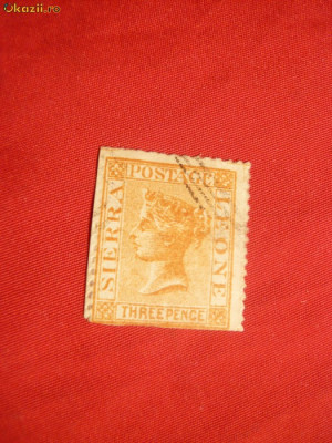 Timbru 3 Pence 1872 Siera-Leone , stamp. - Fals foto