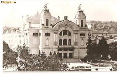 CPI (B808) CLUJ, TEATRUL NATIONAL, EDITURA MERIDIANE, CPCS, CIRCULATA, 1963, STAMPILE, TIMBRU FILATELIC foto