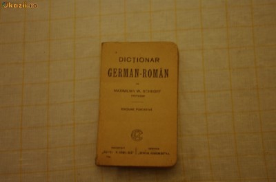 Dictionar german-roman, Maximilian W. Schroff, editiune portativa foto