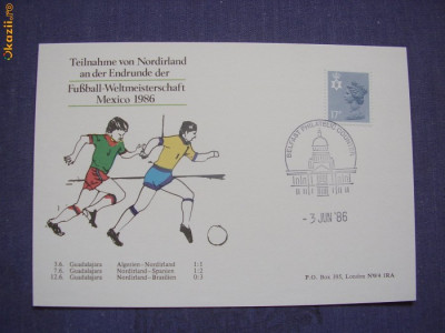 Marea Britanie - Irlanda de Nord 1986 sport fotbal carte postala foto