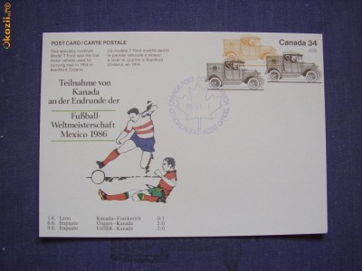 Canada 1986 sport fotbal carte postala foto