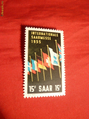 Serie -Targul de la Saar 1955 Saar Oc. Fr. ,1 val.sarn. foto