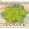 1405 - Harta ROMANIA MARE Cernauti Iasi Chisinau (5 / 7 cm) - mini postcard 1927