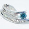 superb pandantiv aur alb 14K cu diamante blue si albe 0,33CT