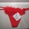 Chilotei Bikini Tanga rosii cu PUF / BLANA BLANITA, NOI !!!