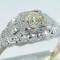 superb inel stil antic aur 14K cu diamant natural 0,32CT VS1 !!!