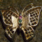 brosa fluture cu strasuri colorate / potrivit si de martisor