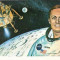 CP197-79 Astronautul american Neil A. Armstrong si modulul lunar al navetei spatiale ,,Apollo 11&quot; -carte postala, necirculata -starea care se vede