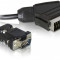 Cablu Video Scart iesire (receptor satelit, DVD, ...) la monitor cu conector VGA intrare - 65028