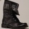 OMG Ghete bocanci ghete cizme tinte batute 2moduri purtare copie bess zara 36/37 military combat pt rochii inflorate blugi scurti 280lei REZERVATE