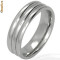 Stainless Steel/ Inox 3-row Ribbed Ring - Marime US 7