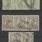 TIMBRE ROMANIA set de stref de 3 Carol I Tipografiate 1909-1914 RO183