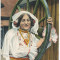 CFL 1912 ilustrata color Port Popular Roman din Hunedoara - femeie la fantana