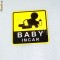 sticker auto &quot;BABY IN CAR&quot;Safe warning 13 / 12 cm colant