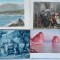 4 ilustrate color Italia , una cromolitografiata , inceput secol 20 , deosebite