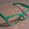 Ochelari tocilar Wayfarer - Rama pe Verde Rame Verzi si Lentile Transparente - Nerd Geek Unisex