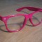 Ochelari tocilar Wayfarer stil Ray Ban - Rama pe Roz Rame Roz si Lentile Transparente - Nerd Geek Unisex - Calitate Superioara Import Germania
