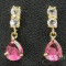 Livrare gratuita!!! Cercei stud placati cu aur de 18k cu cristale rose pear cut si cristale swarovski - bijuterii handmade mireasa