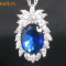 LIVRARE GRATUITA !!! - ABSOLUT SUPERB !!! -Pandantiv Blue Sapphire, 18k gold plated