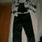 costum saten sacou pantalon si top mas 38 superbeee