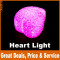 Lampa in forma inimii, de culoare violet, culori auto-schimbatoare, obiecte decorative romantice