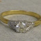 superb inel antic aur 18K si platina cu diamant natural 0,50CT VS1 !!!