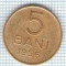 311 Moneda 5 BANI 1956 -starea care se vede -ceva mai buna decat scanarea
