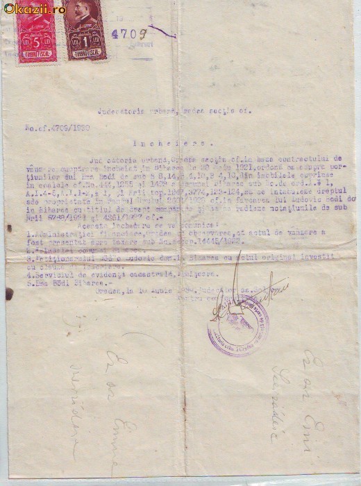 A82 Acte Incheiere Judecatoria Oradea 1930 A82 Acte Incheiere Judecatoria Oradea 1930