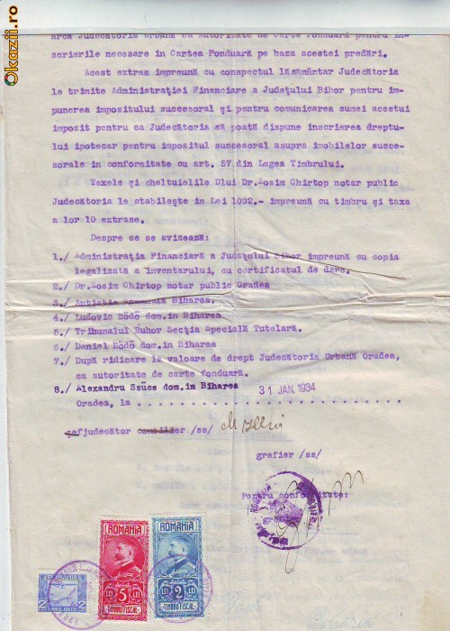 A81 Acte Proces Verbal Succesiune Oradea 1931