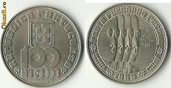 PORTUGALIA -100 ESCUDOS 1985.