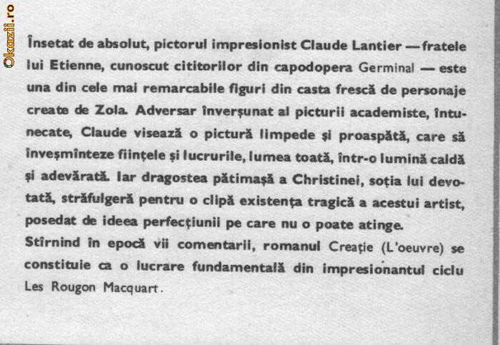 Emile Zola - Creatie Emile Zola - Creatie